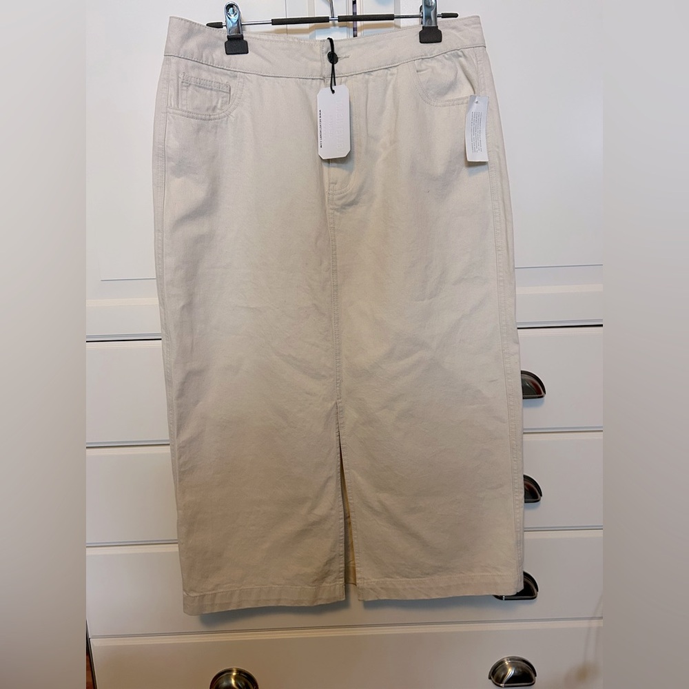 BNWT Velvet Heart Cream denim midi skirt size XL